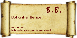 Bohunka Bence névjegykártya