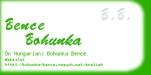 bence bohunka business card